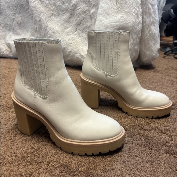 Dolce Vita | Cream Leather Booties - Picture 2 of 8
